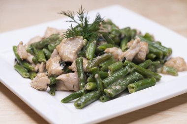 Kızartma Türkiye ve çalı fasulyesi