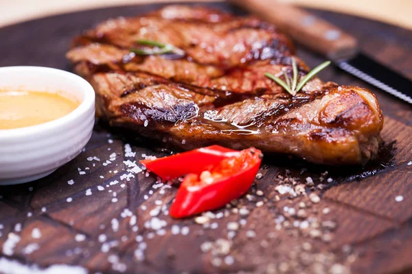 Restaurant dish - beef steak — Stock Photo, Image