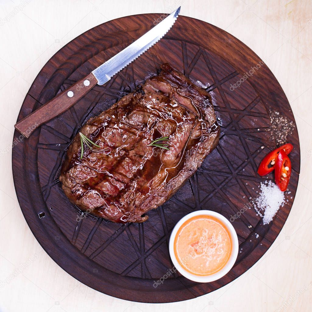 Restaurant dish - beef steak 