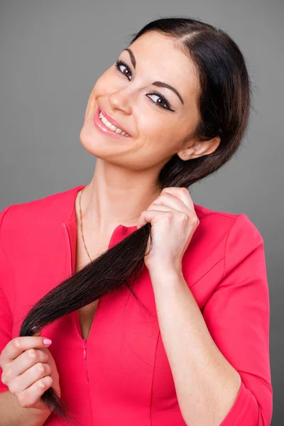 Kobieta portret uroda włos — Zdjęcie stockowe