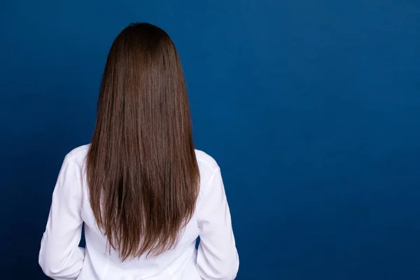 Mujer Long morena cabello, vista trasera —  Fotos de Stock