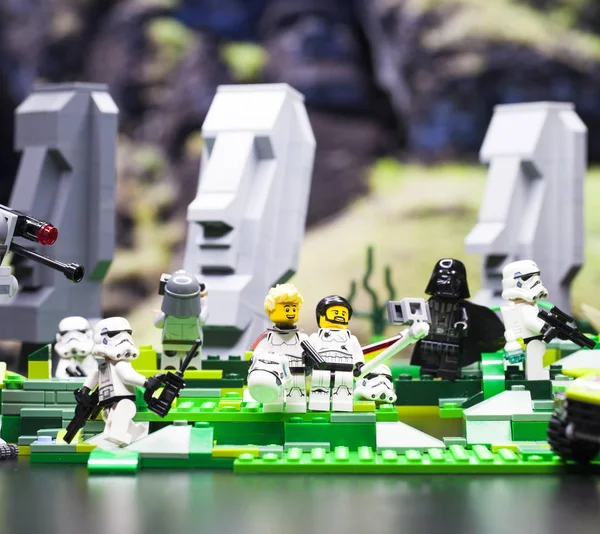 RÚSSIA, 17 de abril de 2018. Construtor Lego Star Wars. Esquadrão de sto — Fotografia de Stock