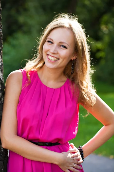 Portrait close up of young beautiful blonde woman — Stock Photo, Image