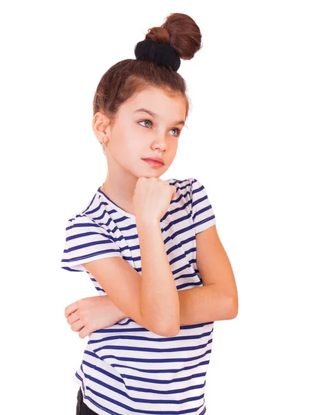 Portrait of a charming brunette little girl — Stock Photo, Image