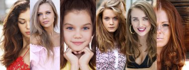 Kolaj mutlu genç kadın
