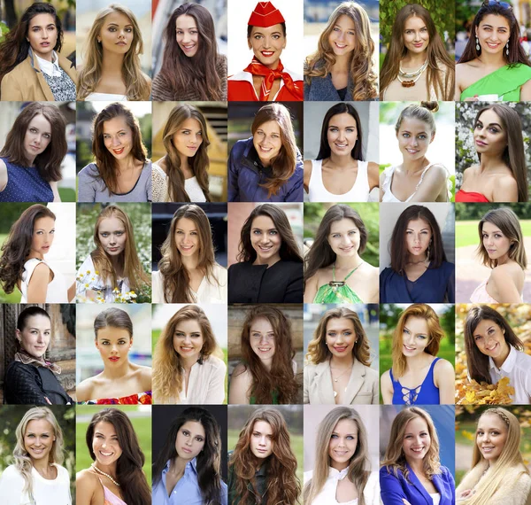 Collage jóvenes hermosas modelos —  Fotos de Stock
