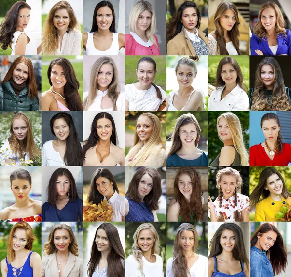 Colagem de belas mulheres jovens entre dezoito e trinta anos — Fotografia de Stock