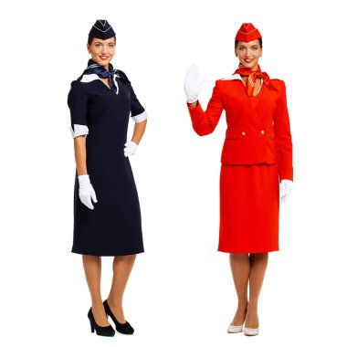 Üniformalı güzel Rus hostes. 