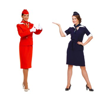 Üniformalı güzel Rus hostes. 