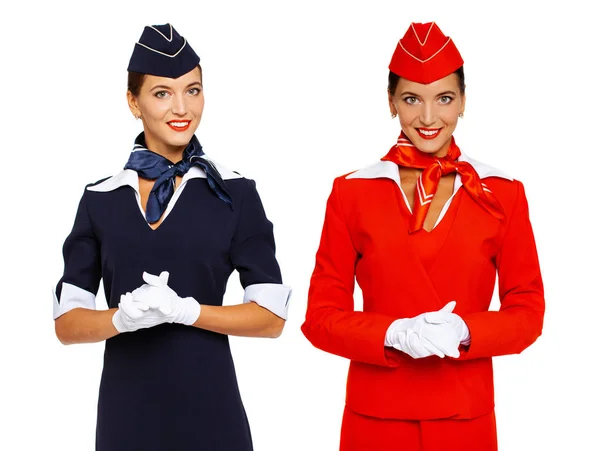 Young beautiful Russian stewardess in uniform — Stock Photo, Image