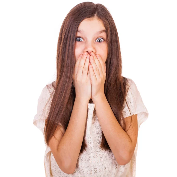 Surprised happy young little girl — Stock Photo, Image