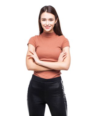 Mutlu güzel esmer kadın