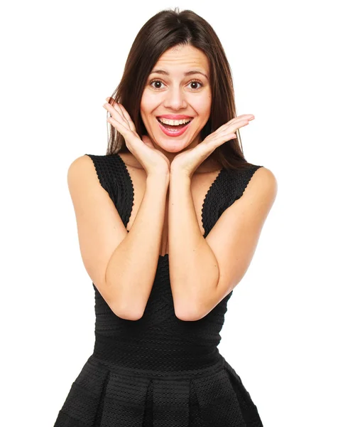 Surprised happy young woman — Stock Photo, Image