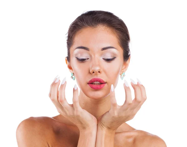 Make Up. Beautiful brunette woman — Stock Photo, Image