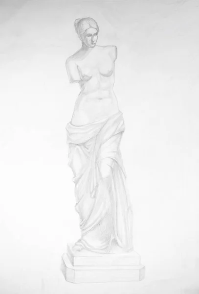 Pencil drawing statue of Venus de Milos — Stock Photo, Image