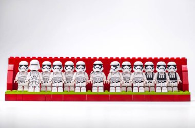 Rusya, Samara, 15 Şubat 2020 - Lego Yıldız Savaşları Minyatür Askerleri 