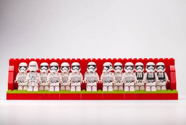 Rusya, Samara, 15 Şubat 2020 - Lego Yıldız Savaşları Minyatür Askerleri 
