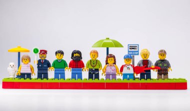 Rusya, Samara, 15 Şubat 2020 - Lego Şehri çeşitli minyatürler
