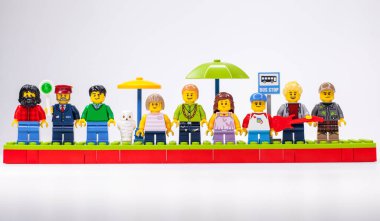 Rusya, Samara, 15 Şubat 2020 - Lego Şehri çeşitli minyatürler