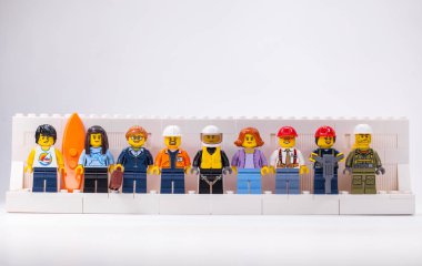 Rusya, Samara, 15 Şubat 2020 - Lego Şehri çeşitli minyatürler