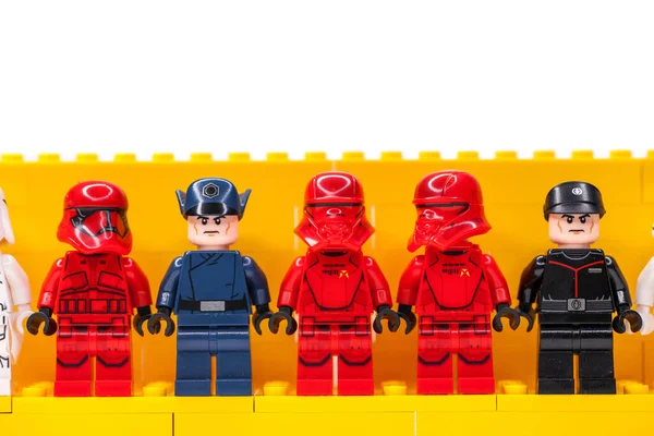 Rússia Samara Fevereiro 2020 Lego Star Wars Minifigures Stormtroopers — Fotografia de Stock