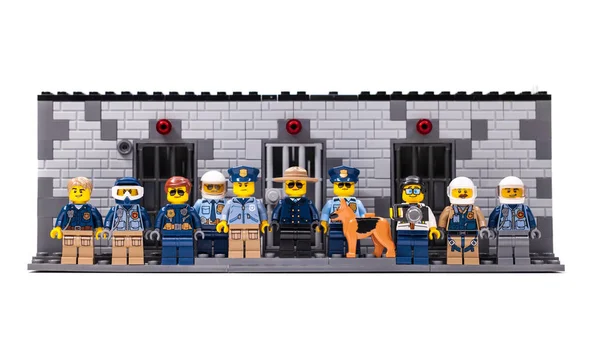 Russia Samara Лютого 2020 Lego City Minifigures Constructor Policemen Німецький — стокове фото