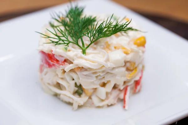Restaurant Plat Salade Crabe — Photo