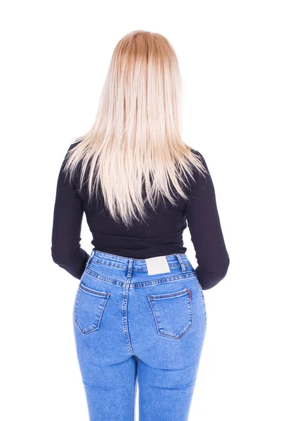 Achteraanzicht Blond Haar Model — Stockfoto