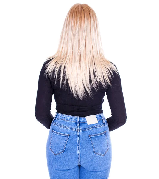 Zadní Pohled Blond Vlasy Model — Stock fotografie