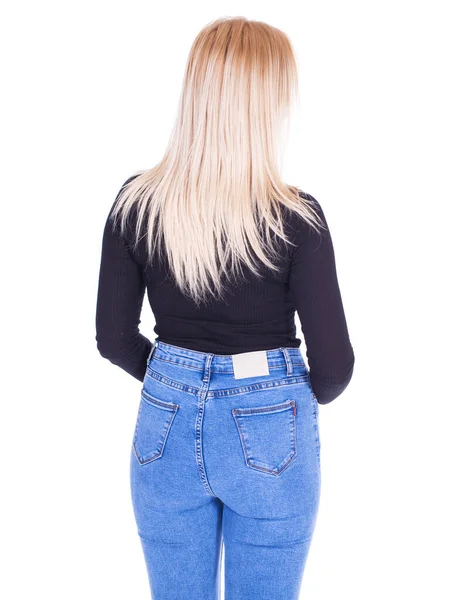 Achteraanzicht Blond Haar Model — Stockfoto