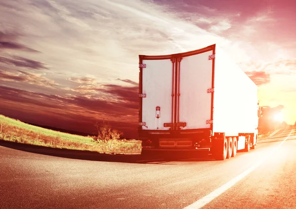 Truck on asphalt road — Stock Photo, Image