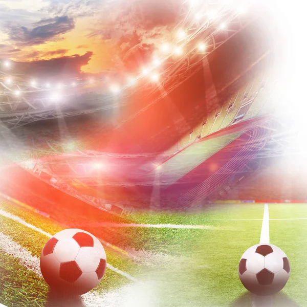 Soccer field collage — Stock Photo, Image