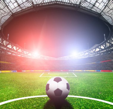 Futbol Stadyumu ve alanında topu