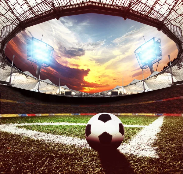 boş Futbol Stadyumu ışıkları ile 