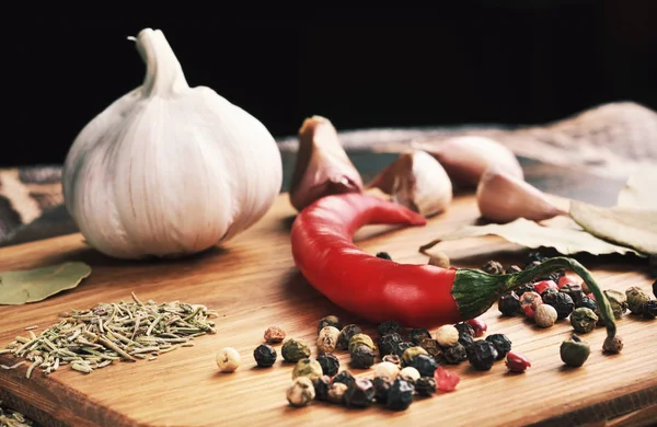 Ajo y pimiento rojo — Foto de Stock