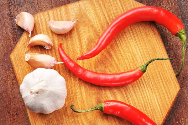 Ajo y pimiento picante — Foto de Stock