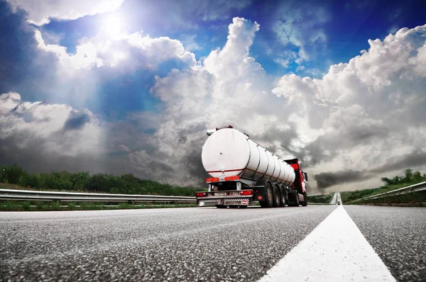 Big truck on the european highway — Stock Photo, Image