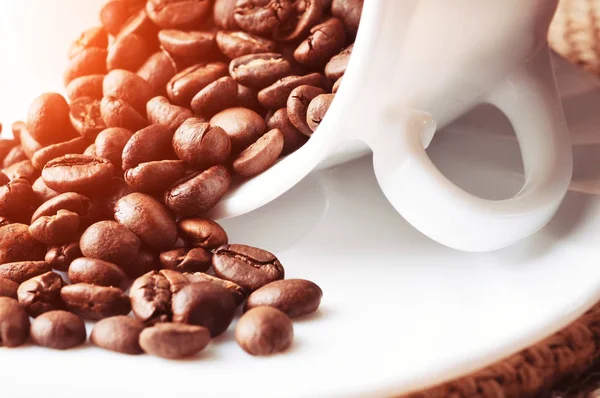 Csésze friss kávé babot — Stock Fotó