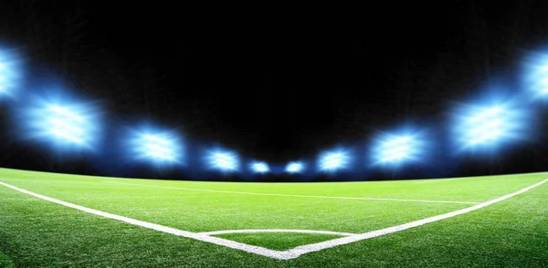 Soccer stadium with bright lights — Stock Photo, Image