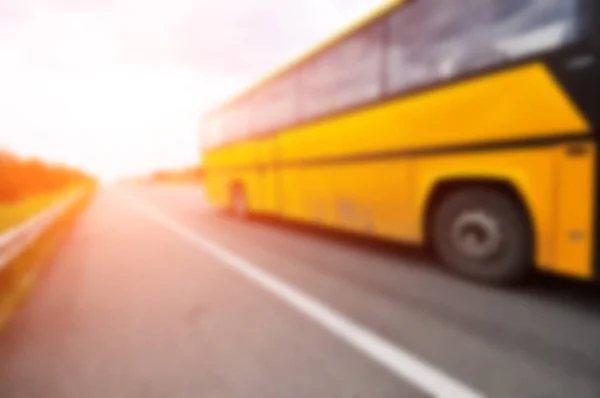 Unfocused bus on the highway — Stock Photo, Image