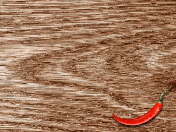Czerwona papryczka chili na drewniane — Zdjęcie stockowe