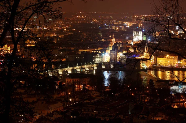 Nocny krajobraz Pragi — Zdjęcie stockowe
