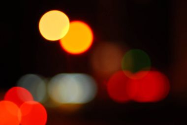 Ufuk karanlık gece şehir ışıkları, bokeh