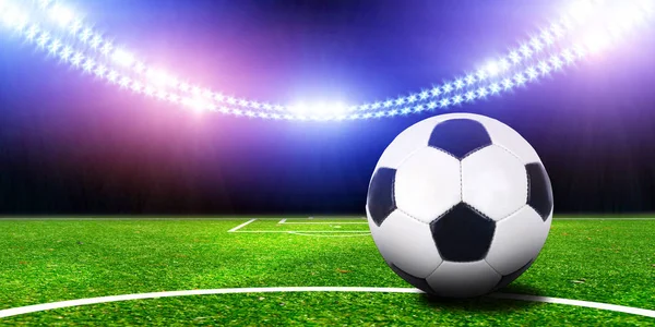 Ball Soccer Stadium Bright Lights — Stock Photo, Image