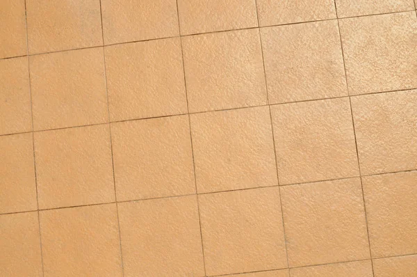 Beige Ceramic Square Tiles Floor Background — 스톡 사진