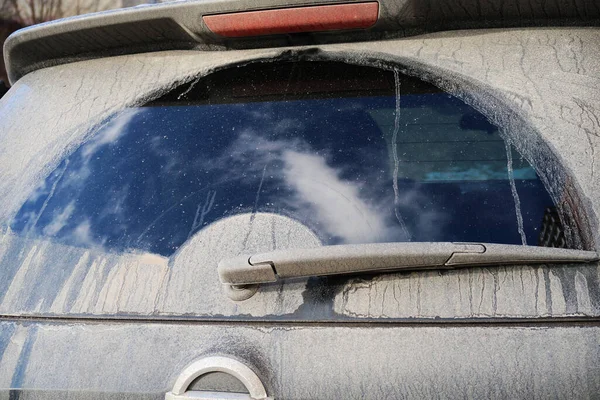 Sucio Parabrisas Traseras Coche Suv Negro Con Alambre —  Fotos de Stock