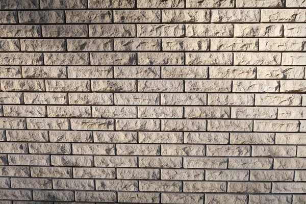 Grijze Stenen Baksteen Muur Textuur Achtergrond — Stockfoto