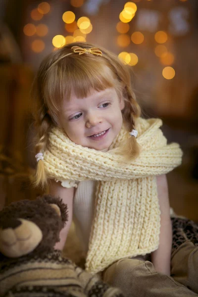 Little girl at Christmas Eve — Stock Photo, Image