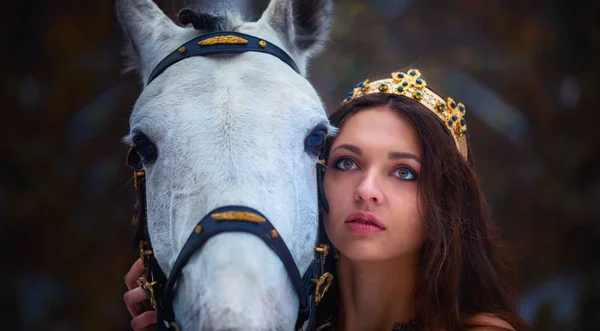 Retrato medieval da rainha — Fotografia de Stock