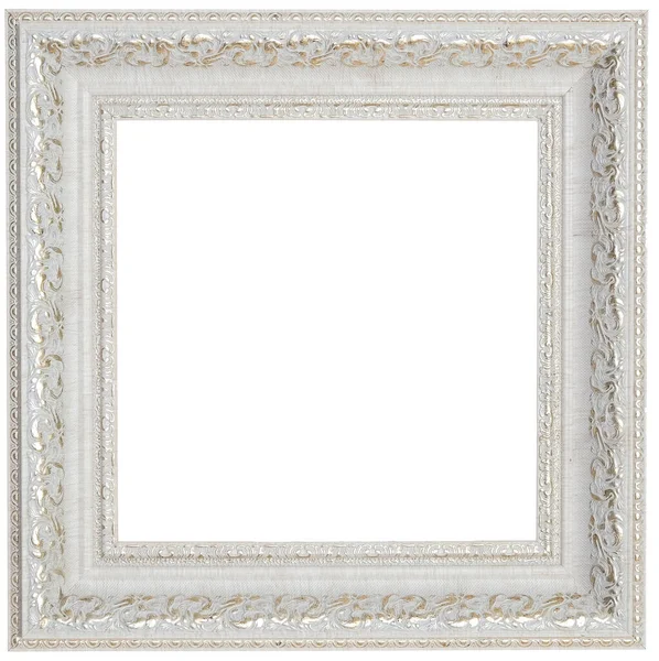 Beige Square Frame Gold Ornament Isolated Item — Stock Photo, Image